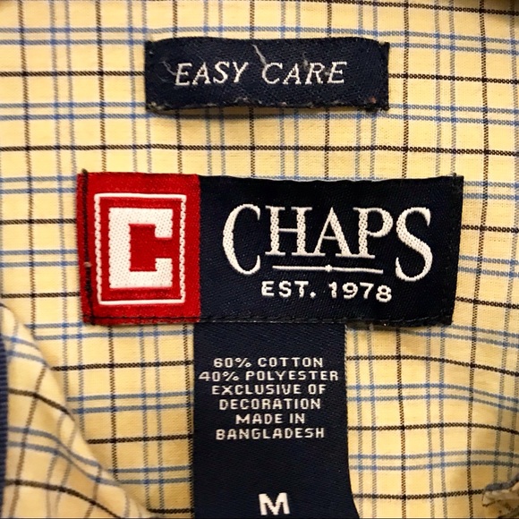 Chaps (Med) button down shirt. 60%cotton 40%poly - Picture 3 of 3